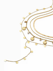 SHELL & STARFISH & SEQUIN LAYERED NECKLACE
