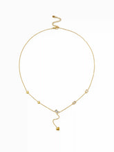 HEART & RHINESTONE Y-SHAPED NECKLACE