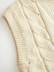 Knit V-neck Solid Sweater Vest
