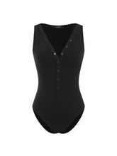 High Stretch V-neck Metal Detail Bodysuit