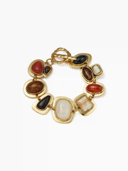 GEOMETRIC GEMSTONE CHAIN BRACELET