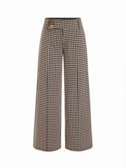 Jacquard Low Rise Checks Straight Leg Trousers