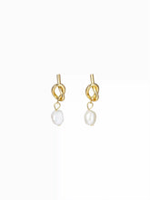 KNOT & BAROQUE FAUX PEARL DROP EARRINGS