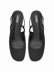 BUCKLE SLINGBACK CHUNKY HEELS