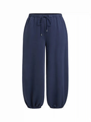 Cotton-blend Mid Rise Drawstring Jogger Trousers