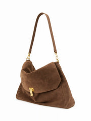 RECTANGULAR FAUX SUEDE TOTE BAG