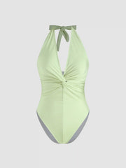Shaping V-neck Ruched One Piece Swimsuit