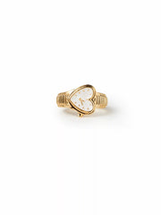 HEART & CLOCK PENDANT OPEN RING