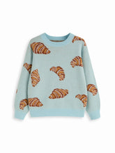 Knit Croissant Pattern Oversized Top Curve & Plus