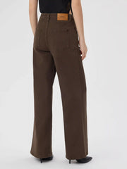Stretch Denim Mid Rise Straight Leg Jeans