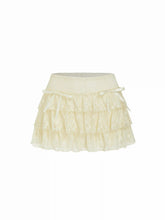 Lace Low Rise Bowknot Ruffle Layered Mini Skort
