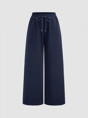 Cotton-blend Hooded Wrap Top & Mid Rise Elastic Waist Trousers Set