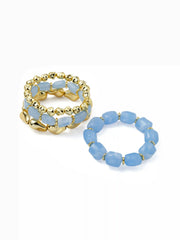 4PCS RESIN BEADED BRACELET SET