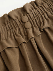 Cotton-blend Mid Rise Bowknot Pleated Shorts Curve & Plus