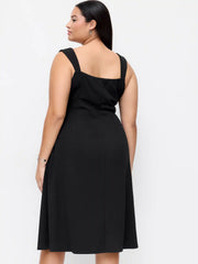Scoop Neck Ruched A-line Midi Dress Curve & Plus