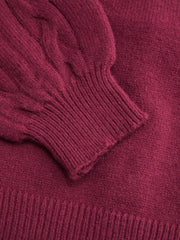 Cable Knit V-neck Knotted Oversized Cardigan
