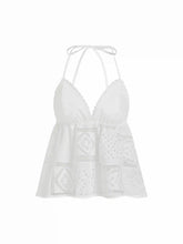 Cotton V-neck Broderie Anglaise Lace Cami Top