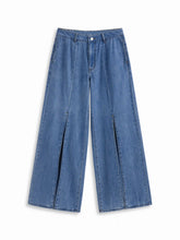 Cider Denim Low Rise Split Wide Leg Jeans