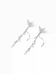PENDIENTES DE GOTAS CON MARIPOSAS Y PERLAS