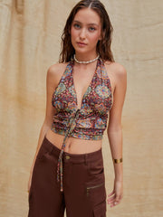 Boho Paisley Halter Tank Top