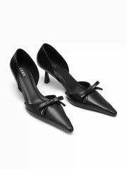 POINTED TOE BOWKNOT STILETTO HEELS