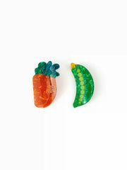 2 PCS PEA POD & CARROT HAIR CLAW SET