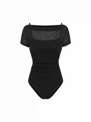 High Stretch Off-shoulder Ruched Bodysuit