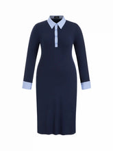 Cotton-blend Polo Two Tone Straight Maxi Dress Curve & Plus