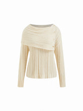 Knit Asymmetrical Neck Long Sleeve Top