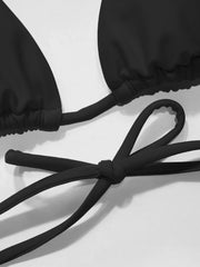 Halter Neckline Triangle Bikini Set