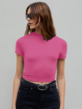 Solid Short Sleeve Crop Tee