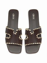 FAUX LEATHER TWO-TONE SLIPPERS