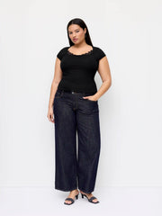 Scoop Neck Lace Trim Tank Top Curve & Plus