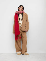 Wool-look Notched Collar Blazer