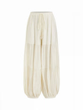 Chiffon Low Rise Drawstring Beaded Oversized Bloomer Trousers