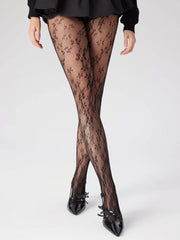 FLORAL FISHNET TIGHTS