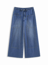 Cider Denim Low Rise Patched Knotted Baggy Jeans