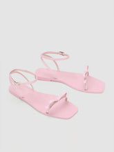 BOW & ADJUSTABLE STRAP FAUX LEATHER FLAT SANDALS