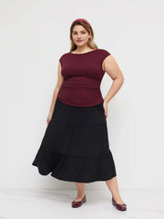 Boat Neck Ruched Tank Top Curve & Plus