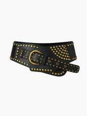 STUDDED DECOR WIDE BUCKLE CORSET BELT