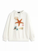 Jersey Sea Life Graphic Drawstring Hoodie