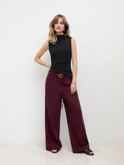 Belted Mid Rise Cropped Trouser