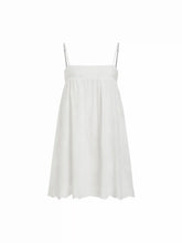Cotton-blend Square Neck Broderie Anglaise A-line Cami Mini Dress