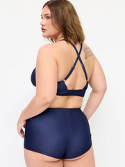 High Stretch V-neck Criss Cross Bikini Set Curve & Plus
