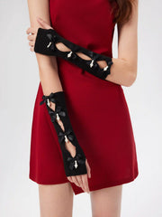 BOWKNOT & FAUX PEARL GLOVES