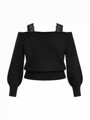 CIDER Lace Off-shoulder Sweater Curve & Plus