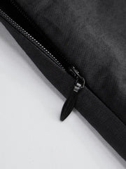 Solid Buckle Skirt With Fleece Waist Bag