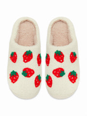 STRAWBERRY FUZZY SLIPPERS