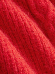 Knit Collar Two Tone Contrasting Binding Long Sleeve Top