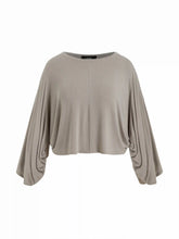 Jersey Round Neck Batwing Sleeve Oversized Tee Curve & Plus